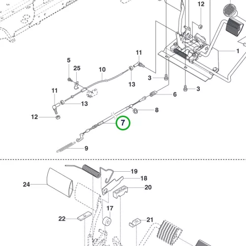Husqvarna fékhuzal R 214TC, R 318X riderhez robbantott ábra