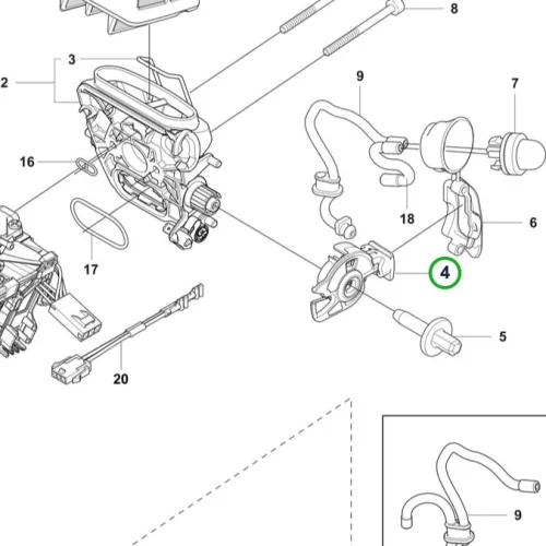 Husqvarna gázkar 545 Mark II, 550 XP Mark II, 572 XP láncfűrészhez robbantott ábra