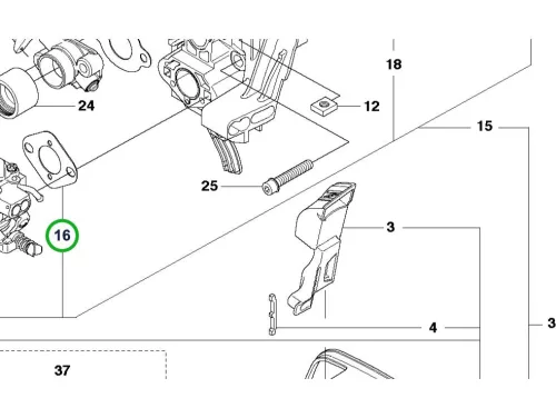 Husqvarna karburátor tömítés 555RXT, 555FXT fűkaszához robbantott ábra