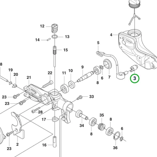 Husqvarna olajtartály olajszűrő 525PT5S ágvágóhoz robbantott ábra