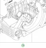 Husqvarna forgattyúház szürke komplett 455, 460 Rancher láncfűrészhez robbantott ábra