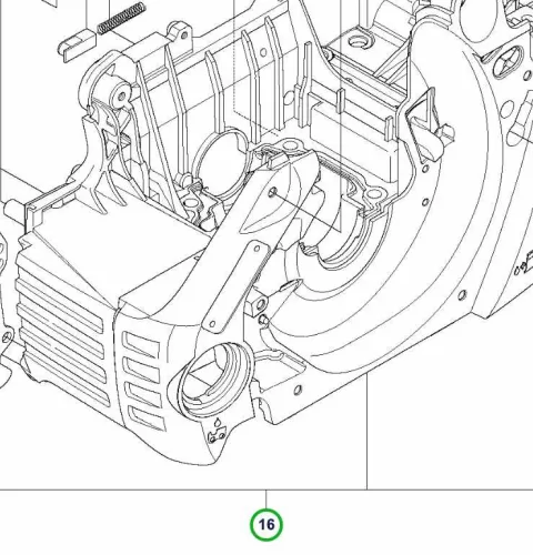 Husqvarna forgattyúház szürke komplett 455, 460 Rancher láncfűrészhez robbantott ábra