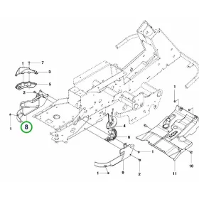 Husqvarna szíjfedél bal oldali R 422Ts AWD, R 418Ts AWD riderhez robbantott ábra
