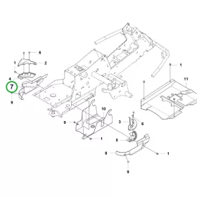 Husqvarna szíjfedél BAS bal szürke R 214TC, R 318X riderhez robbantott ábra