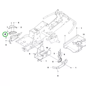 Husqvarna szíjfedél alsó bal szürke R 214TC, R 318X riderhez robbantott ábra
