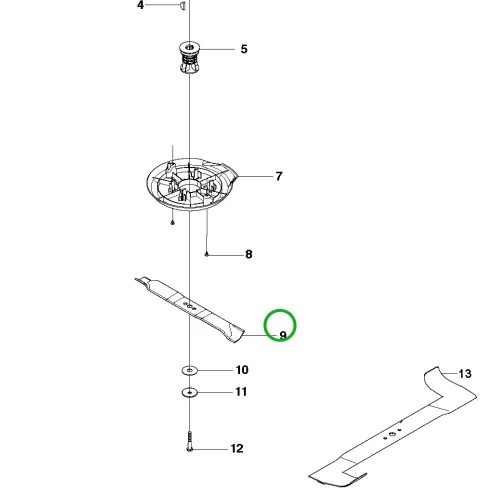 Husqvarna fűnyírókés 53 cm LC 353V, LC 353VE, LC 353VI fűnyíróhoz robbantott ábra
