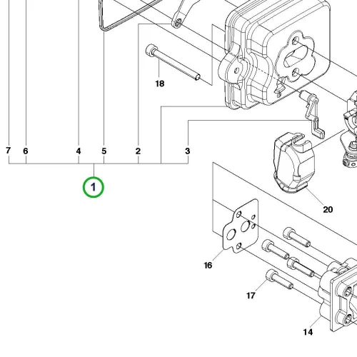 Husqvarna légszűrő ház 226HD75S, 226HS99S sövényvágóhoz robbantott ábra