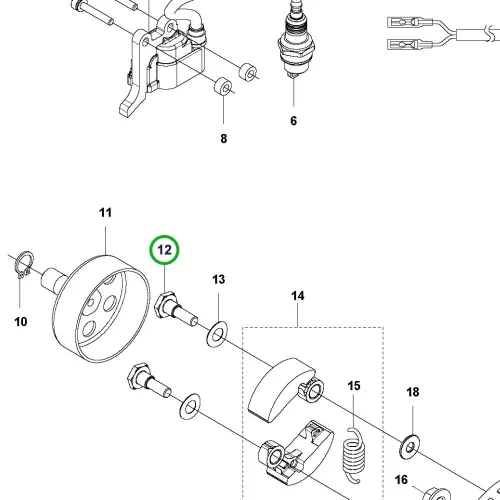 Husqvarna kuplungcsavar 525LK, 525RX fűkaszához robbantott ábra