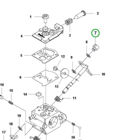 Husqvarna karburátor forgórész 525LK, 525RX, 553RS fűkaszához robbantott ábra