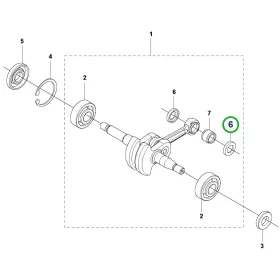 Husqvarna főtengely alátét T435, 543 XP, 540 XP Mark III láncfűrészhez robbantott ábra