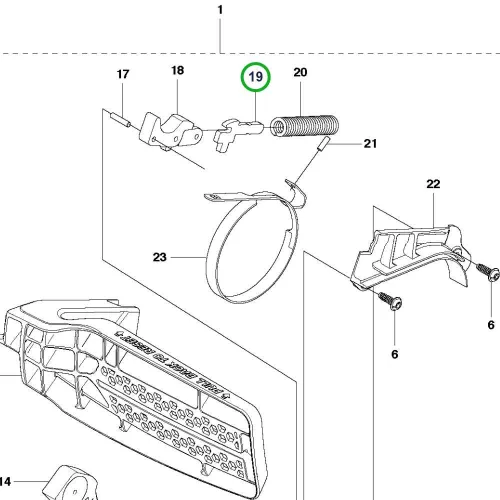 Husqvarna láncfék kar T435, 543 XP, T525 láncfűrészhez robbantott ábra