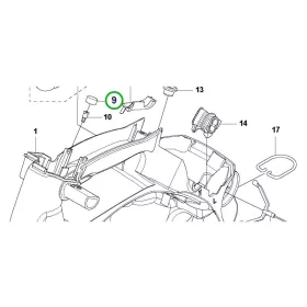 Husqvarna üzemanyagtartály tömítés T435, T525 láncfűrészhez robbantott ábra