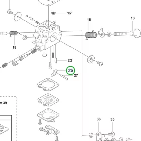 Husqvarna karburátor kar T435, T525 láncfűrészhez robbantott ábra