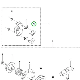 Husqvarna berántó kilincs 525HE3, 525HE4 sövényvágóhoz robbantott ábra