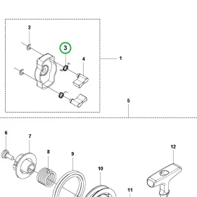 Husqvarna berántó rugó 525HE3, 525HE4 sövényvágóhoz robbantott ábra