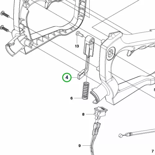 Husqvarna emelőkar hátsó fogantyúhoz 226HD75S sövényvágóhoz robbantott ábra