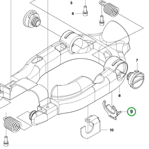 Husqvarna fogantyú ütköző 226HD75S sövényvágóhoz robbantott ábra