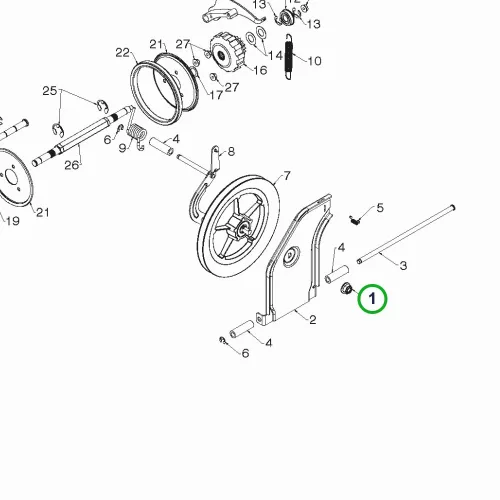 Husqvarna peremes önzáró anya 1/2 UNC ST 224, ST 227, ST 230 hómaróhoz robbantott ábra
