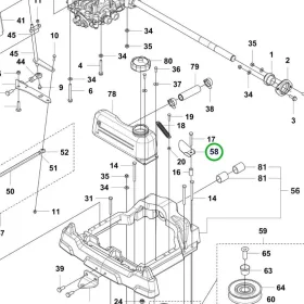 Husqvarna sebességváltó hátsó lemez RC 320Ts AWD riderhez robbantott ábra