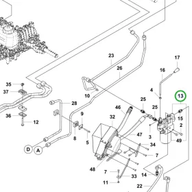 Husqvarna hidraulika szűrőegység emelőszeleppel R 418TsX AWD riderhez robbantott ábra
