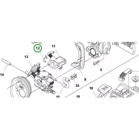 Husqvarna Airhead szívófej csatlakozó 545RX, 545FR fűkaszához robbantott ábra