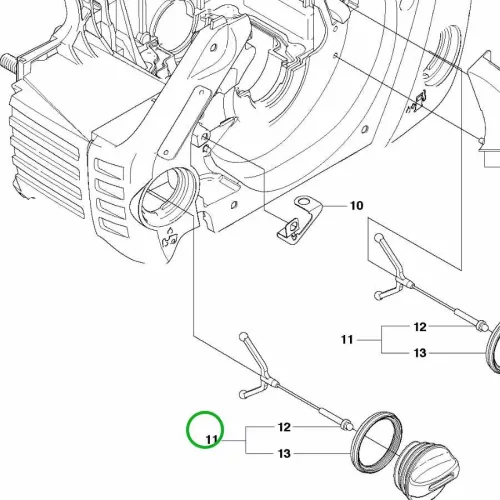 Husqvarna tanksapka szürke 435 II, 445 II, 545, 572 XP láncfűrészhez robbantott ábra