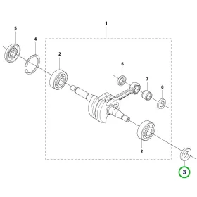 Husqvarna főtengely tömítés T435, T525 láncfűrészhez robbantott ábra