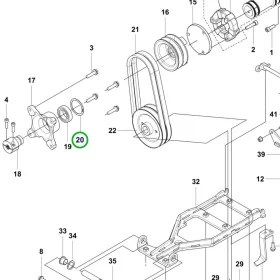 Husqvarna PTO gyűrű P 525DX, P 520DX riderhez robbantott ábra