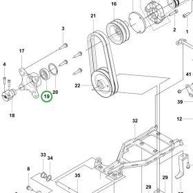 Husqvarna golyóscsapágy PTO P 525DX, P 520DX riderhez robbantott ábra