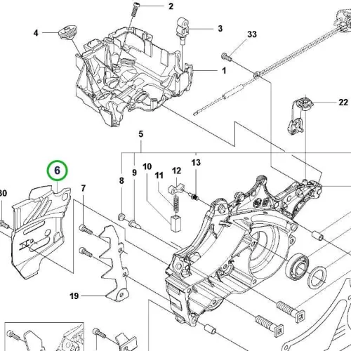 Husqvarna láncvezető lemez forgattyúházba 545, 550 XP láncfűrészhez robbantott ábra