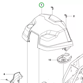 Husqvarna motorháztető komplett R 111B riderhez robbantott ábra