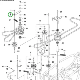 Husqvarna szíjfeszítő tartókonzol R 112C riderhez robbantott ábra
