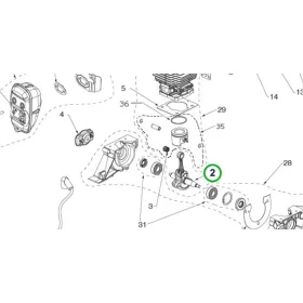 Husqvarna főtengely komplett 129C, 129LK szegélyvágóhoz robbantott ábra