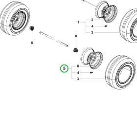 Husqvarna komplett támasztókerék R 214TC, R 216T AWD, R 318X riderhez robbantott ábra