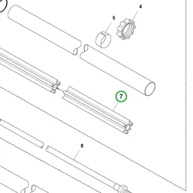 Husqvarna csőtengely csapággyal 545FR tisztítófűrészhez robbantott ábra