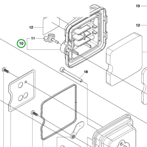 Husqvarna légszűrő fedél komplett 226HD75S, 226HS99S sövényvágóhoz robbantott ábra