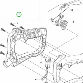 Husqvarna hátsó fogantyú 226HD75S sövényvágóhoz robbantott ábra