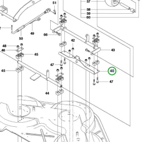 Husqvarna vágóasztal tartókonzol 94, 103, 112 cm R 320 AWD riderhez robbantott ábra