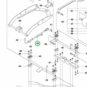 Husqvarna vágóasztal párhuzamos rúd komplett R 320 AWD riderhez robbantott ábra