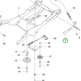 Husqvarna vágóasztalcsere kar R 318X, R 316TX AWD riderhez robbantott ábra