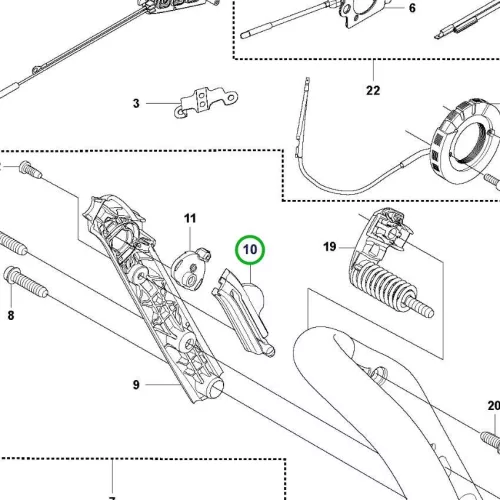 Husqvarna érintkezőlemez fűtött első markolat 550 XP láncfűrészhez robbantott ábra