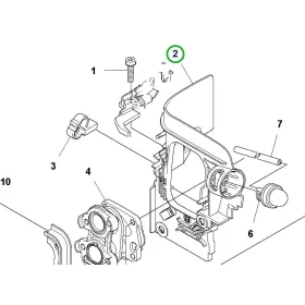 Husqvarna szigetelőfal kpl. karburátorhoz 545RX, 545FR fűkaszához robbantott ábra