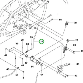 Husqvarna sebességváltó kar rúd R 111B5 riderhez robbantott ábra