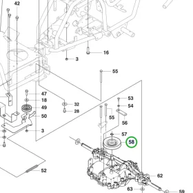 Husqvarna szíjtárcsa kézi sebességváltó R 111B5 riderhez robbantott ábra