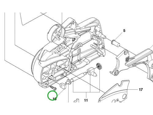 Husqvarna távtartó hüvely 435 II, 440 II, 445 II, 450 II láncfűrészhez robbantott ábra