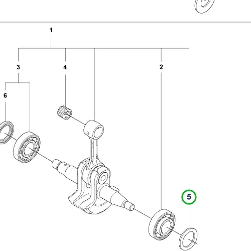 Husqvarna gumitömítés főtengely 555, 545, 550 XP, 562 XP láncfűrészhez robbantott ábra