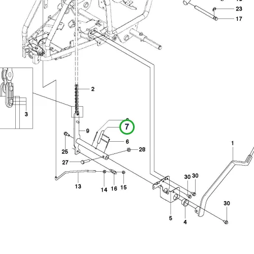 Husqvarna csap vágóasztal emelés R 112C, R 214TC, R 316TX AWD riderhez robbantott ábra