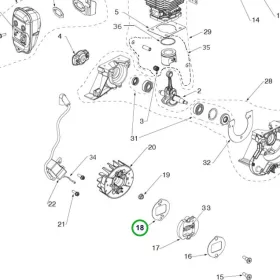 Husqvarna motoralátét 18. pozíció 129C, 129LK szegélyvágóhoz robbantott ábra