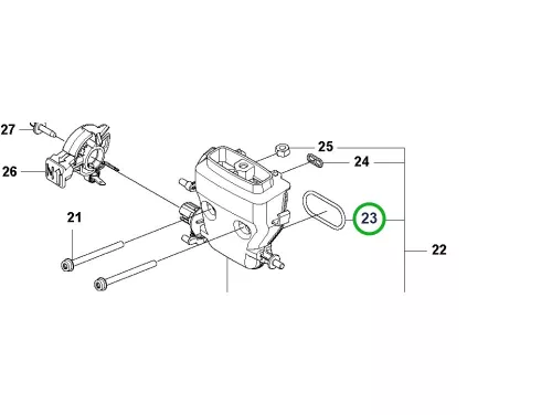 Husqvarna tanklevegőztető 545 Mark II, 562 XP Mark II láncfűrészhez robbantott ábra