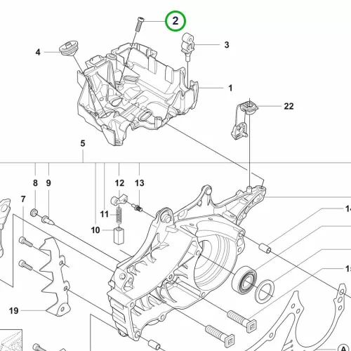 Husqvarna forgattyúházcsavar 555, 560 XP, 572 XP, 390 XP láncfűrészhez robbantott ábra